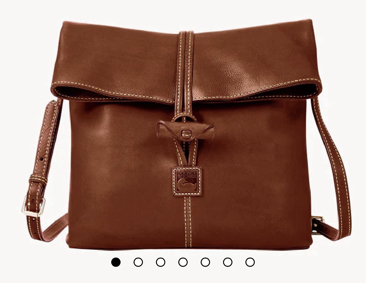 Dooney & Bourke brown shoulder crossbody bag toggle closure red lining