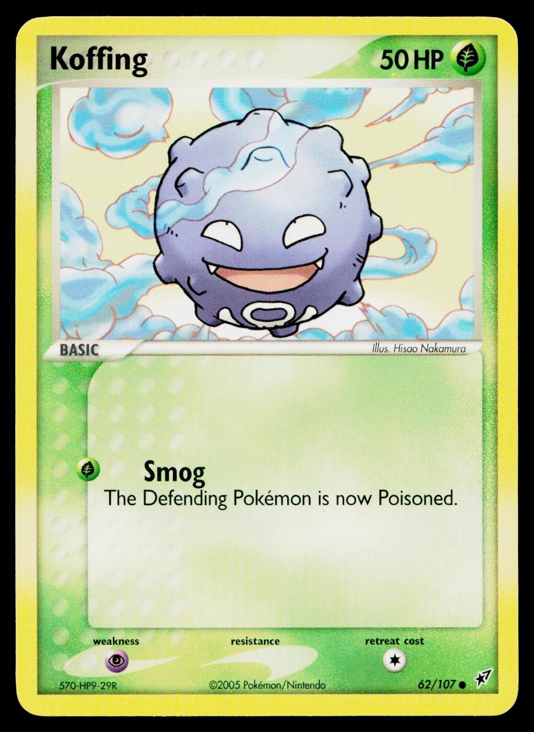 Koffing 62/107 Common Deoxys Pokemon Near Mint
