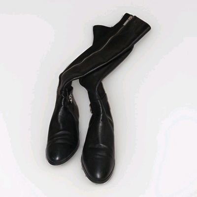 #ad Michael Kors Women’s 8 Hamilton Leather Knee High Riding Boots Black PW15E $36.88