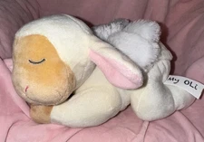 My Oli Sleeping Sheep Lamb White With Pink Ears Plush Music Box Works Baby Toy