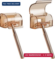 2 Pack Razor Holder with Cover for Shower Wall, Self Adhesive Razor Stan