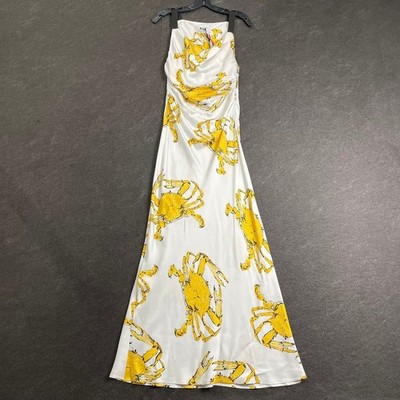 MSGM Crab-Print Maxi Dress Women's Size 38 White | eBay