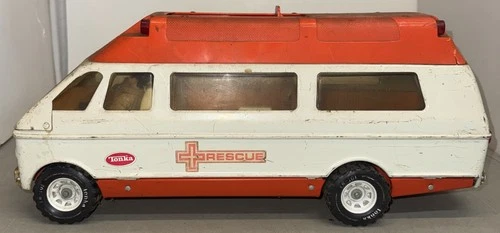 Tonka Rescue Vehicle Ambulance Vintage Van Truck with Sliding Door XR-101