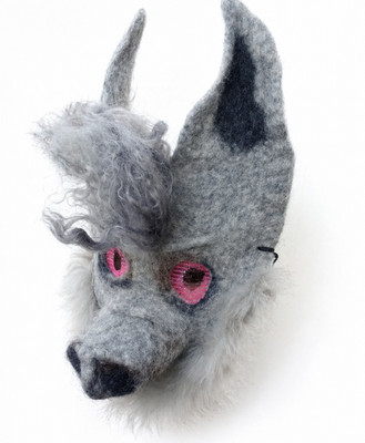 Handmade Felt Wolf Mask 3D Wool Animal Mask Cosplay Halloween Costume Festival