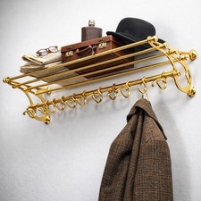 Messing poliert Französische Garderobe Gepäckträger Zug Wandregal Luxus Dekor