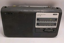 Sony ICF38 Portable AM/FM Radio Black 