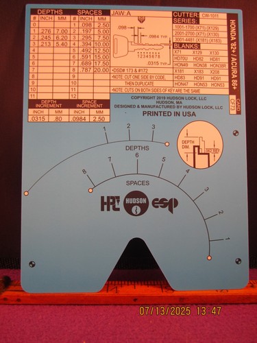 HPC 1200 BLITZ KEY CODE CARD CF 73 ( HONDA 82 + ACURA 86 + ) BRAND NEW ...