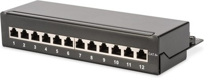 DIGITUS Patch Panel CAT 6A geschirmt 12 Ports 1 HE