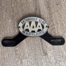Vintage Aaa License Plate Topper Automobile Club Maryland All Metal