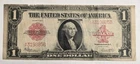 1923 Red Seal Horse Blanket Legal Tender $1 Banknote VG
