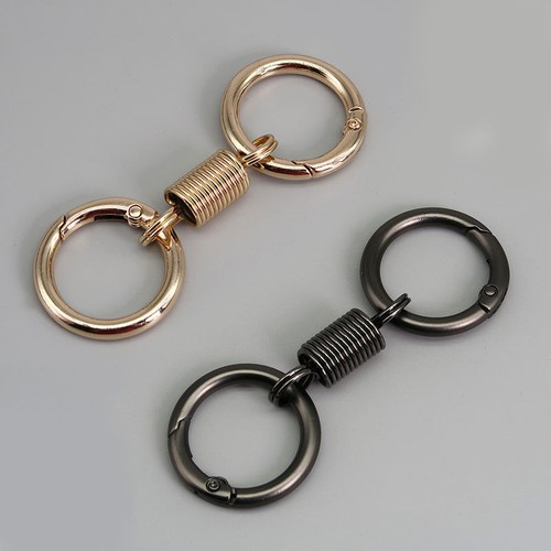 Personality Spring Double Coil Keychain Carabiner Buckle Key Rings Anti-lost_W - Picture 3 of 11