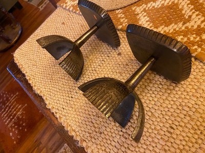 1960'S BRUTALIST HEAVY CAST IRON CANDLE HOLDER PAIR!~6666 | eBay