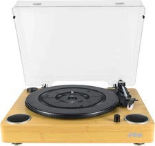 Jam Play Plattenspieler Vinyl Plattenspieler 3 Geschwindigkeiten Riemenantrieb Stereo Lautsprecher Holz