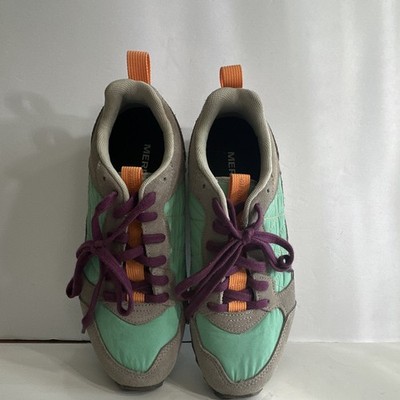 Merrell Women's Lace-Up Low Top Colorblock Walking Sneakers Mint Gray