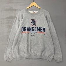 Vintage Nike Syracuse Orangemen Center Swoosh Grey 90s Sweatshirt XL