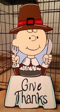 Snoopy thanksgiving yard art
