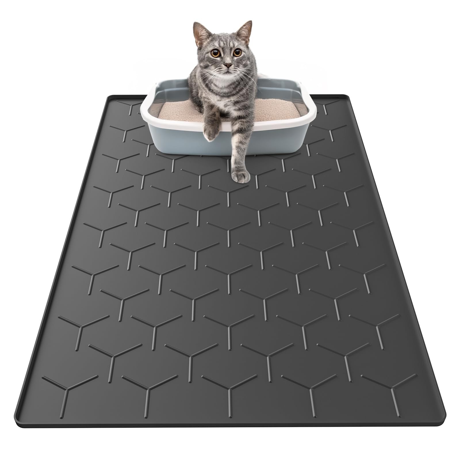 Tapis litiere chat imperméable et antidérapant grand format
