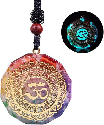 Orgonite Pendant Om Symbol Luminous Necklace Chakra Healing Energy Necklace Medi