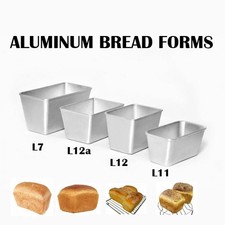 SET OF 4 ALUMINUM BREAD FORMS FOR BAKING BREAD PANS LOAF L7 L11 L12 L12a