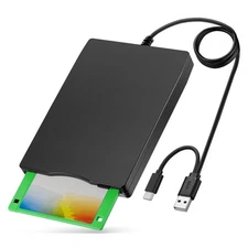 YEY External USB 3.5-inch USB Floppy Disk Reader 1.44 MB FDD Portable Floppy ...