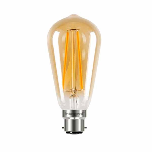 LED Edison Bulb 5w B22D Amber Dimmable
