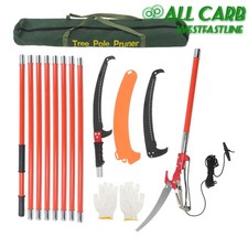 30FT Extendable Tree Trimer  Pole Saw Combo 9 Section Telescoping Orange Pole