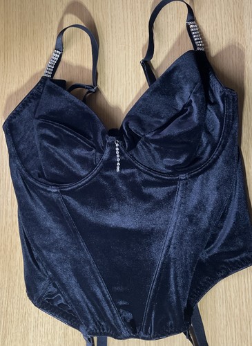 40C CORSET/BASQUE ANN SUMMERS UNDERWIRE BLACK VELVET NEW (0076) | eBay UK