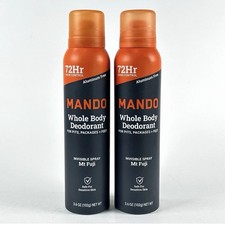 2 Pack Mando Whole Body Deodorant Mt Fuji Invisible Spray 3.6 oz Aluminum Free