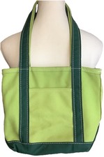 Vintage L.L.Bean Mini Boat and Tote Canvas Bag 12x9x5 Lime/Dark Green