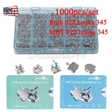 AZDENT Dental Orthodontic MIM Monoblock Brackets Braces Mini Roth/MBT Hooks 345