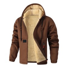 Men's Zip Up Sherpa-Lined Hoodie Jackets Winter Fleece Sweatshirt