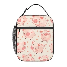 Lunch Box for Adults Women Girls Boys Kids Cute Pig Theme Lunch Box Insulated...