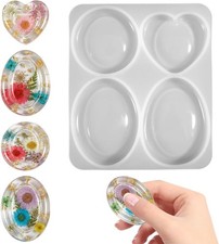 Thumb Worry Stone Resin Silicone Molds Heart Round Oval Shapes for Stress Relax