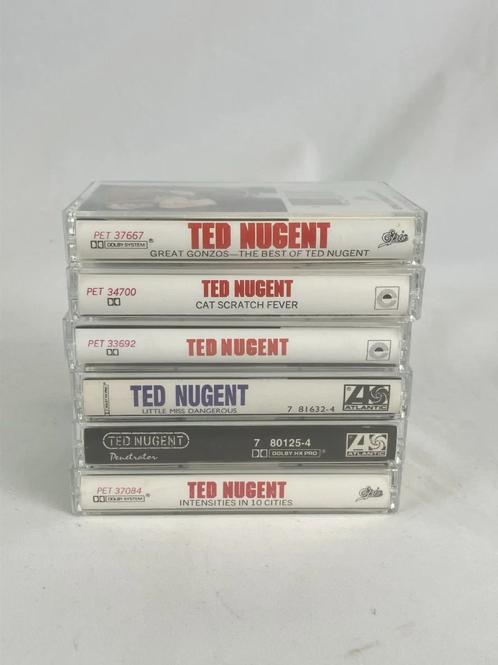 Cassette Tape Lot x6 TED NUGENT Self 10 Cat Scratch Fever Hits Penetrator Miss Foto 2 de 4
