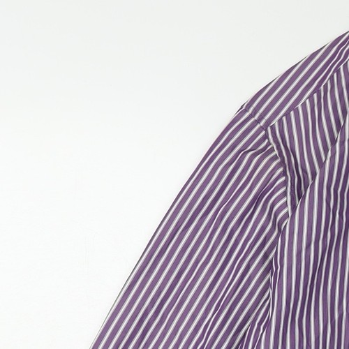 Marks and Spencer Men's XL Purple Striped Dress Shirt - Picture 10 of 12