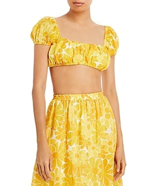Womens Floral Print Sqaure-Neck Cropped 9359093020343 US 8 (M) RT $139.0