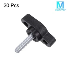 20pcs M4 x 16mm Male Thread Tee Wing Knobs Thumb Screw Clamping Knobs Grip Black