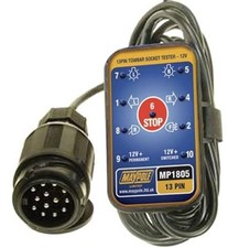 Towbar socket tester for 12v 13pin lighting & auxiliary circuits