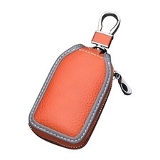 Car Key Fob Cover Case, Leather Auto Smart Key Holder Keychain Case with Mesh