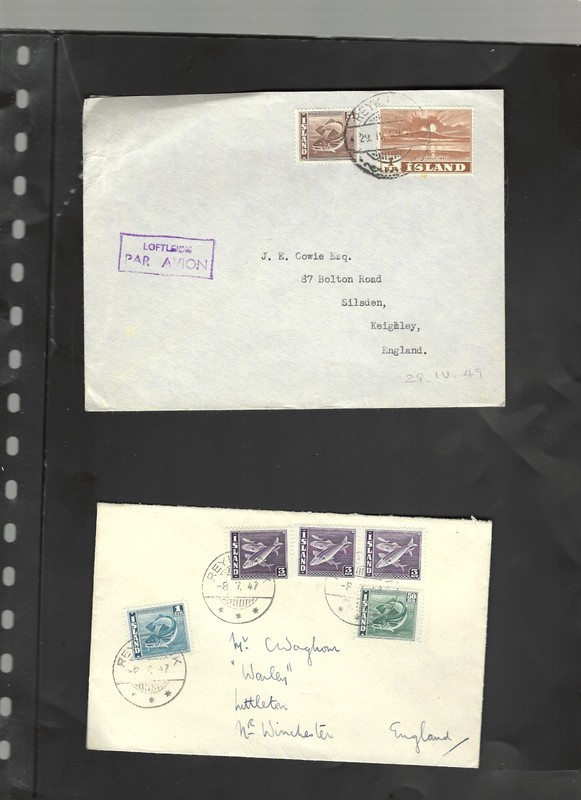ICELAND-COVERS-OLDER-LOT OF 6-CANCELS!-FRANKING!!-BETTER-F-VF-#2