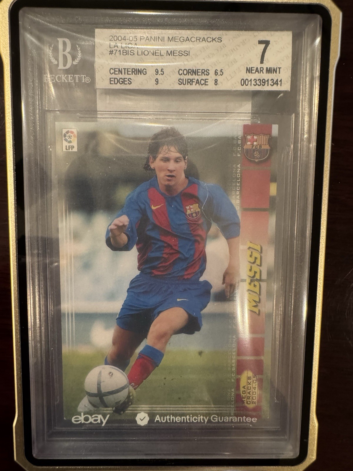 2004-05 Panini Megacracks MGK La Liga - Nueva Ficha Lionel Messi #71 BGS 7