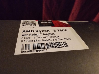 AMD Ryzen 5 7600 Processor (5.1 GHz, 6 Cores, Socket AM5) Boxed
