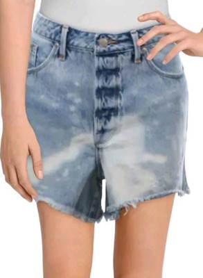 NWOT $129 Good American Womens Blue Destroyed Short Bombshell Cutoff Shorts 2