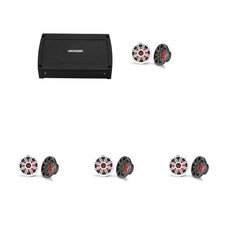 Kicker Marine 4 Ch Amp 4 pair 6.5" LED Coaxial Speaker Audio Upgrade 4...