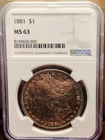 1881 morgan silver dollar NGC MS63