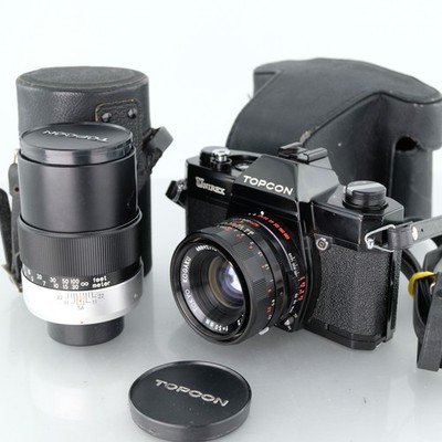 Topcon Unirex SLR Tokyo Kogaku 50mm f2 + 135mm f4 Lens Film Camera Japan