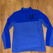 Under Armour Youth XL Royal Blue 1/4 Zip Pullover Cold Gear Boys EUC