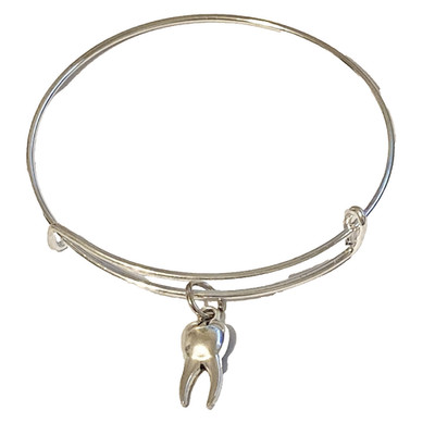 Tooth Charm Bracelet Silver Plated Dentist Dental Hygienist Graduation Gift