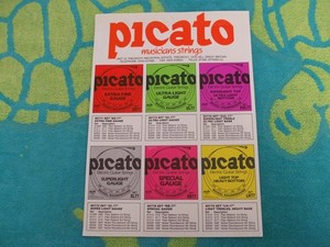 Picato Guitar Strings FLYER small poster Ritchie Blackmore deep purple 1980s