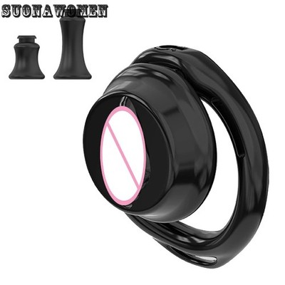 Flat Small Chastity Cage with Tube Base Cage Breathable with 6 Rings for Men 